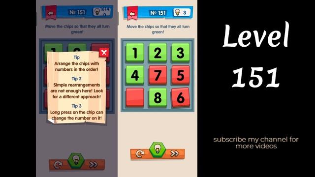 IQ Boost Level 151 Move the chips so that they all turn green! смотреть онлайн