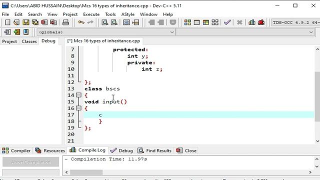 Lecture #16| Types of Inheritance | Public, Protected and Private Inheritance | Examples Inheritanc смотреть онлайн