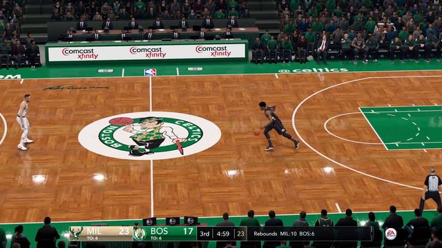 NBA LIVE 19 New Patch 1.12 - Milwaukee Bucks vs Boston Celtics - PS4 PRO CPU SIM Full Game - HD смотреть онлайн