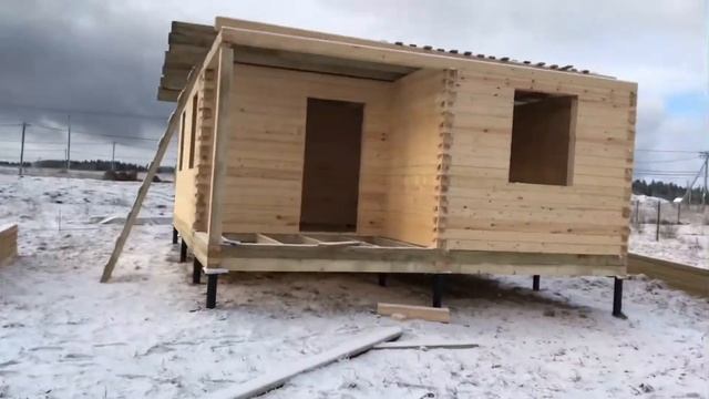 Закончили дом под усадку из профилированного бруса 6*8м смотреть онлайн