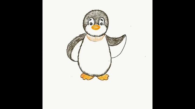 Пингвинёнок Рисование поэтапно карандашом Step by step drawing смотреть онлайн