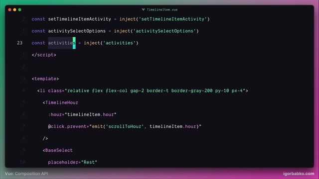 Vue Composition API From Scratch #66 - Inject setTimelineItemActivity into TimelineItem component смотреть онлайн