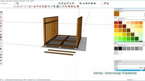 Каркасная баня 6х4 в программе SketchUp часть 1