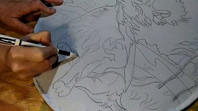 Заготовка рисунка для вышивки / Рисую собачку и окрашиваю фон - ЩЕНОК - drawing for embroidery смотреть онлайн