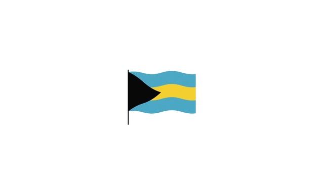 Bahamas flag Lottie JSON animation смотреть онлайн