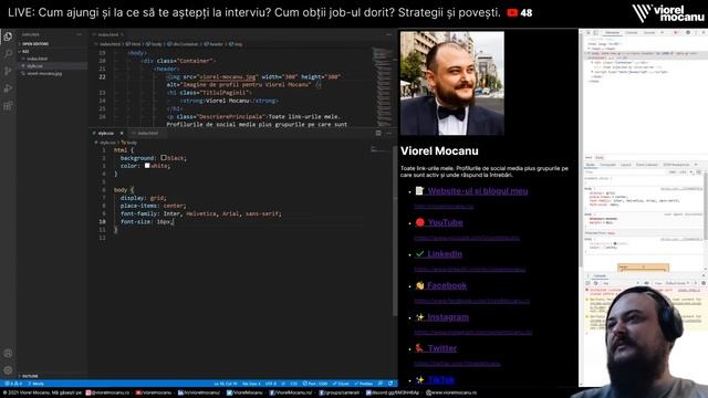 ?LIVE - Workshop 1 - Mini-tutorial HTML+CSS - Construim de la zero o pagină web pentru tine смотреть онлайн