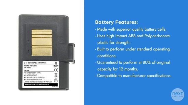 Zebra ZQ620 Battery смотреть онлайн