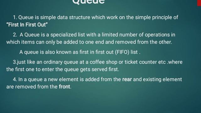 introduction of Queue data structure in python смотреть онлайн