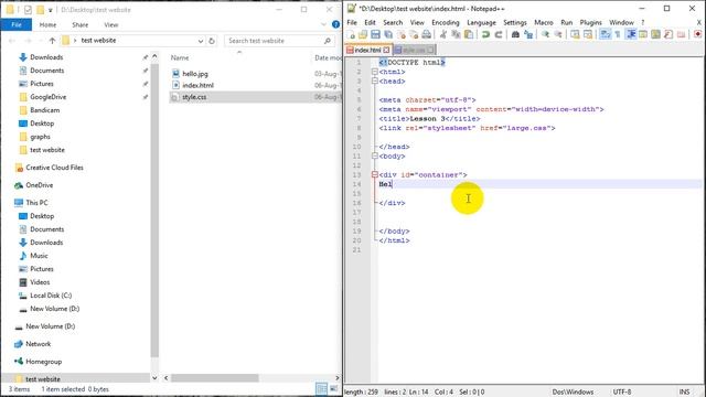 HTML5 CSS3 Mobile Responsive Website Design lesson 3 - External Style sheet, container смотреть онлайн