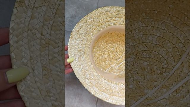 Летняя женская соломенная шляпка Канотье с широкими полями 7см смотреть онлайн