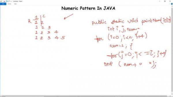 Number Pattern Program in Java