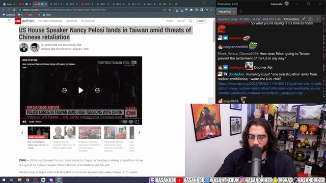 Nancy Pelosi is going to cause WW3 !!! | HasanAbi смотреть онлайн