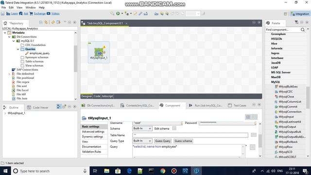 tMySQLInput Component in Talend смотреть онлайн