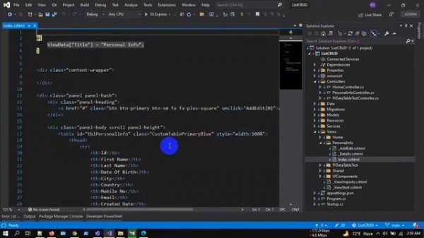 ASP.NET Core full CRUD with .NET 5 | jQuery Datatable, paging, sorting and searching | EF code firs
