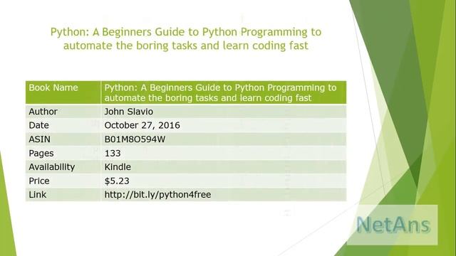 Book Review: Python: A Beginners Guide to Python Programming to automate the boring tasks смотреть онлайн