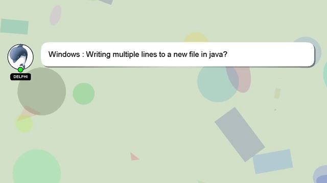 Windows : Writing multiple lines to a new file in java? смотреть онлайн