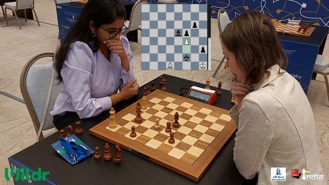Opposite Color Bishop Endgames Are Mostly... - WGM Rakshitta V GM Mariya | World Rapid Women 2023