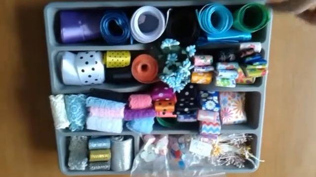 Как хранить атласные ленты и мелочи для рукоделия-how To Store Ribbon  For Needlework