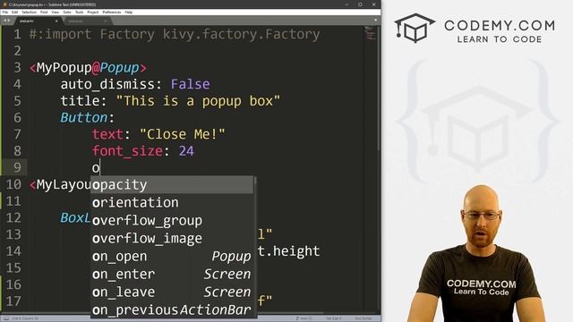How To Create Popup Boxes For Kivy - Python Kivy GUI Tutorial #30 смотреть онлайн