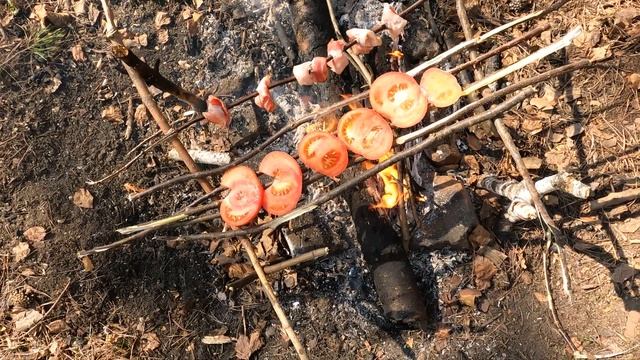 Тосты на костре - "Обед туриста". Авторский рецепт. Готовлю на берегу реки. смотреть онлайн