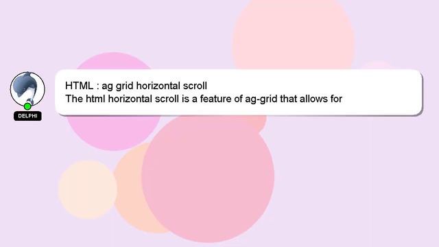 HTML : ag grid horizontal scroll смотреть онлайн