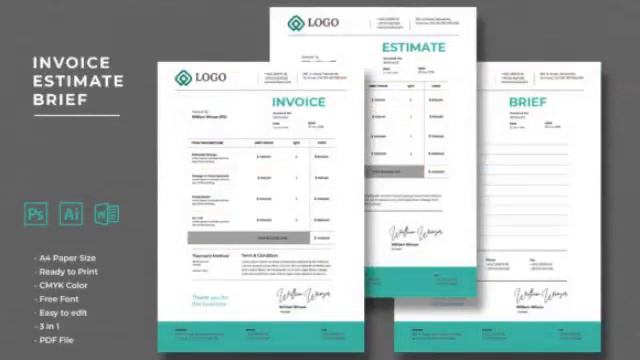 Invoice Template Best Professional Invoice Template Bundle 2021 смотреть онлайн