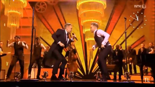 Robbie Williams & Olly Murs with "I Wanna Be Like You" Royal Variety 2013, London смотреть онлайн