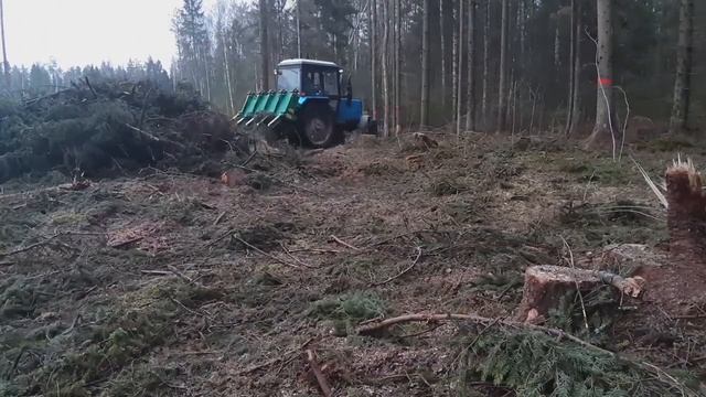 Лесные грабли на пружинах ЛГП-2,5 для уборки порубочных остатков на лесосеках смотреть онлайн