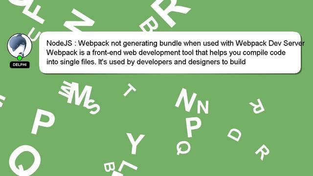 NodeJS : Webpack not generating bundle when used with Webpack Dev Server смотреть онлайн