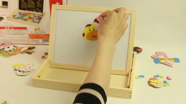 Обзор магнитной доски "Kids Educational Learning Wooden Magnetic Drawing Board" from Banggood смотреть онлайн