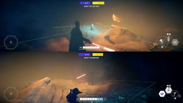 Star Wars Battlefront II Yoda Deflecting Count Dooku's Force Lightning | 1v1 PS4 Split- Screen смотреть онлайн