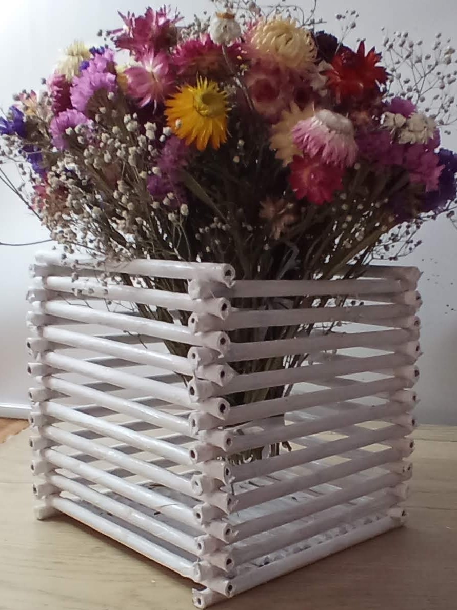 МК. Кашпо "Квадрат" из бумажной лозы. #195 смотреть онлайн