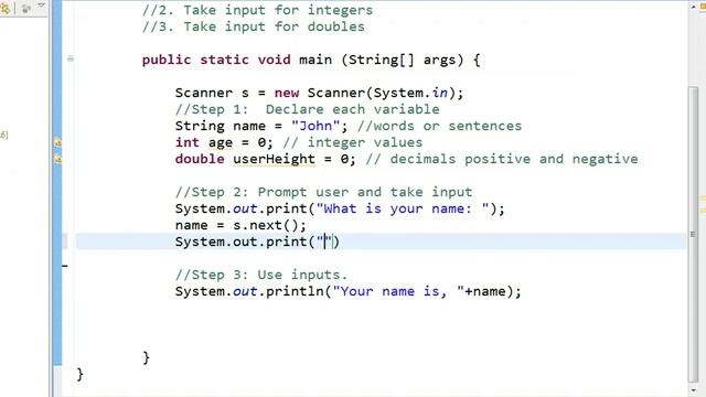 Eclipse - Taking inputs Scanner class смотреть онлайн