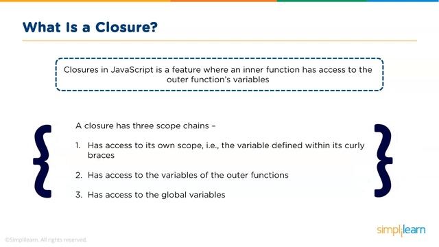 Closures in JavaScript | Closures Tutorial | JavaScript Tutorial For Beginners | Simplilearn смотреть онлайн