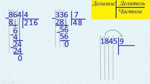 4 класс Делим в столбик многозначное на однозначное