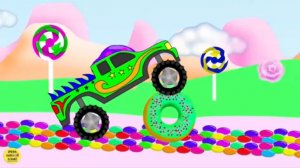 Развивающие мультики про машинки. Машинки: Монстр-трак, цвета и цифры