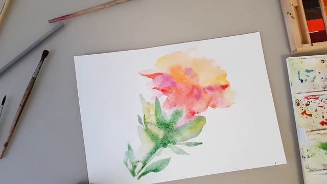 Акварель по-сырому. Цветы акварелью