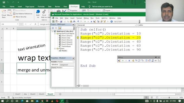 EXCEL VBA TELUGU PART -9 || CELL FORMATTING || TEXT ORIENTATION || WRAP TEXT || MERGE & UNMERGE CEL смотреть онлайн