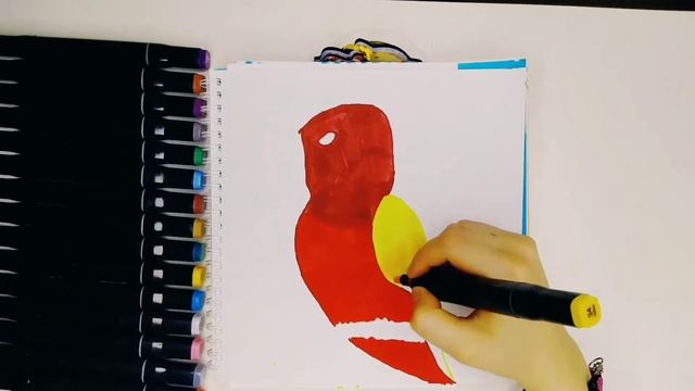 Как нарисовать попугая маркерами? смотреть онлайн