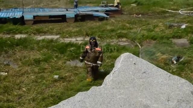 Пожар на лодочной станции в Хабаровске смотреть онлайн