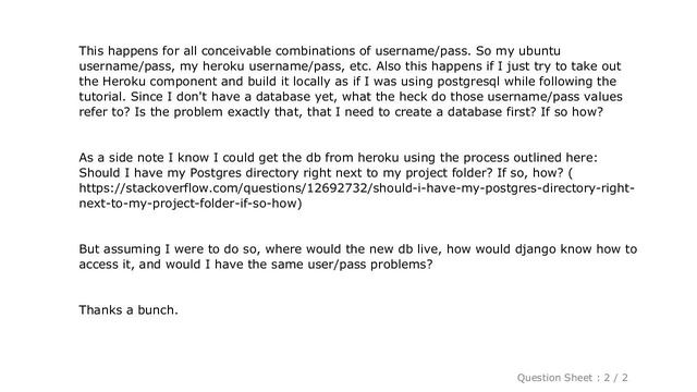 Django : Configuring postgresql database for local development in Django while using Heroku смотреть онлайн
