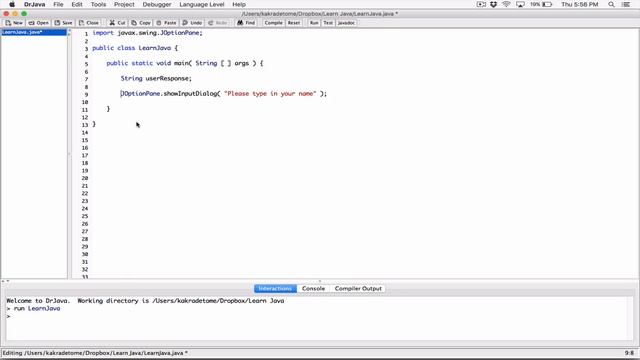 61. Dialog boxes: JOptionPane.showInputDialog() - Learn Java смотреть онлайн