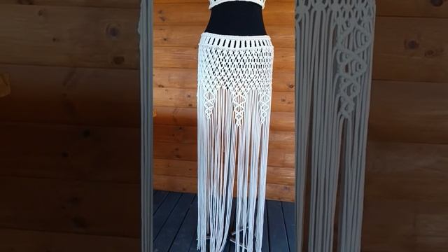 Топ и юбка в технике макраме. Платье. В наличии и на заказ смотреть онлайн