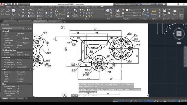 21 урок AutoCAD. 31 и 32 2D чертеж. 21 AutoCAD lesson. 31 and 32 2D drawing смотреть онлайн