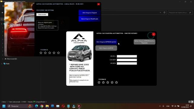 Reparo DTC P062F P161A P161B P1639 FORD EMS2302 - NOVO FORD KA 3C - Alfa Calculadora - Carga Black