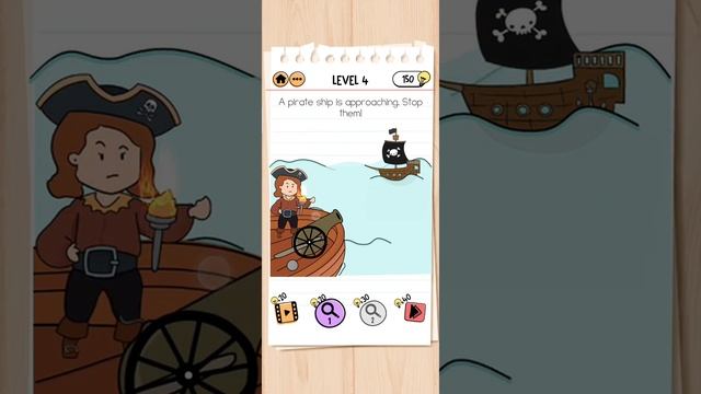 Brain test 2 ? level 4 "A Pirate ship is approaching. Stop them." смотреть онлайн