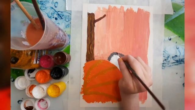 Как нарисовать енота гуашью легко и просто:)) смотреть онлайн