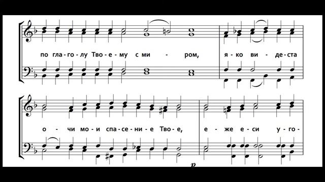 Ныне отпущаеши - Беневского, для мужского хора (midi озвучивание) смотреть онлайн