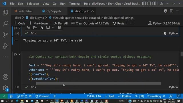 How to use quotes in Python - double, singe and triple quotes (#6) смотреть онлайн