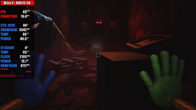 Poppy Playtime: Chapter 3 Ultra Graphics Acer Nitro 5 GTX1650 i5 9300H 16GB RAM смотреть онлайн